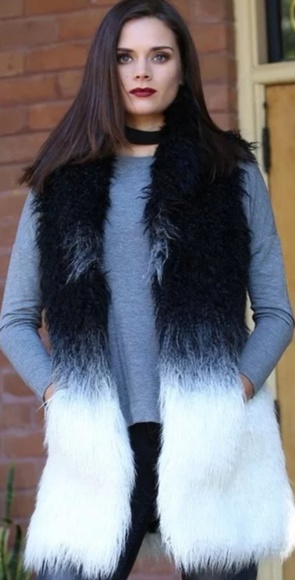 Nostalgia Jackets & Blazers - Faux Fur Long Vest
